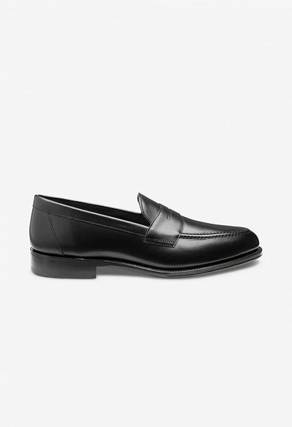 LOAKE Hornbeam Calf Saddle Loafer Black